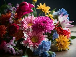 el Arte de floral fotografía - exhibiendo el belleza de vistoso flores en maravilloso detalle - ai generado foto