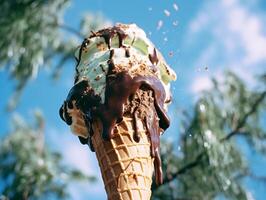 Sweet Memories - A Nostalgic Photograph of a Melting Ice Cream Cone - photo