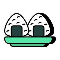 Creative design icon of onigiri vector