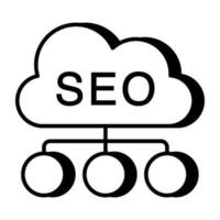 icono de diseño editable de cloud seo vector