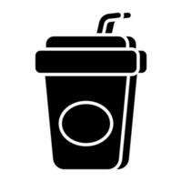 An editable design icon of takeaway drink vector