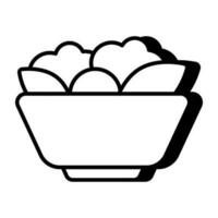 A creative design icon of salad bowl vector