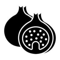 A solid design icon of pomegranate vector