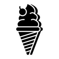 Ice cream cone icon, editable vector