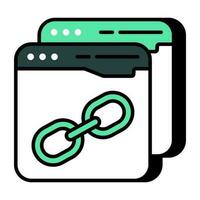 A flat design icon of linked website vector