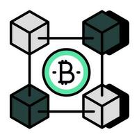 Vector design of blockchain, flat icon