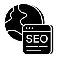 Conceptual solid design icon of seo website vector