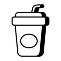 An editable design icon of takeaway drink vector