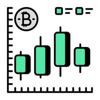 Premium download icon of bitcoin chart vector