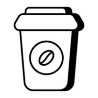 An editable design icon of takeaway drink vector