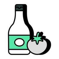 prima descargar icono de salsa de tomate botella vector