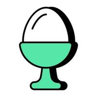 Boiled egg icon, editable vector