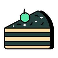 un icono de diseño perfecto de rebanada de pastel vector