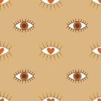 Evil eye seamless pattern. Hamsa eye, magical eye, decor element. Abstract background for textile, fabric, wallpaper. vector