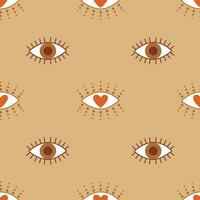 mal ojo sin costura modelo. hamsa ojo, mágico ojo, decoración elemento. resumen antecedentes para textil, tela, fondo de pantalla. vector