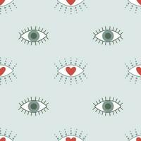 Evil eye seamless pattern. Hamsa eye, magical eye, decor element. Abstract background for textile, fabric, wallpaper. vector