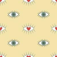 Evil eye seamless pattern. Hamsa eye, magical eye, decor element. Abstract background for textile, fabric, wallpaper. vector