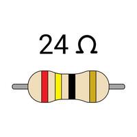 24 Ohm Resistor. Four Band Resistor vector
