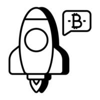 Editable design icon of bitcoin launch vector