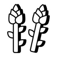 Conceptual linear design icon of asparagus vector