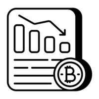 un creativo diseño icono de bitcoin documento vector