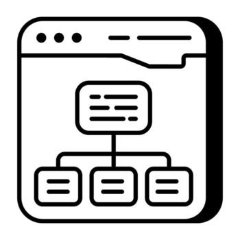 A linear design icon of web hierarchy vector