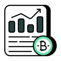 Creative design icon of bitcoin analytics vector