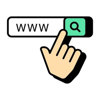 Flat design icon of web browser, www vector