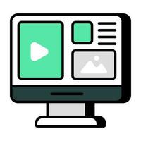 un diseño de icono de video en línea vector