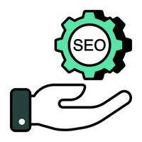 Conceptual flat design icon of search engine optimization vector