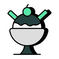 A yummy icon of ice cream cup vector