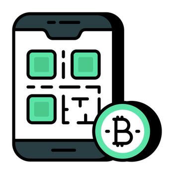 un editable diseño icono de bitcoin qr código vector