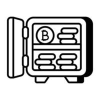 Perfecto diseño icono de bitcoin bóveda vector