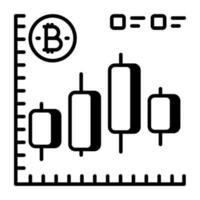 Premium download icon of bitcoin chart vector