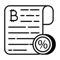un creativo diseño icono de bitcoin documento vector