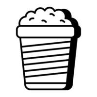 A linear design icon of popcorn bucket vector
