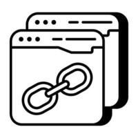 A linear design icon of linked website vector