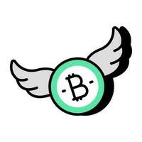 Perfect design icon of flying bitcoin vector