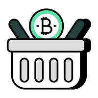 Creative design icon of bitcoin shopping vector