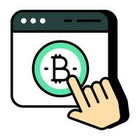 moderno diseño icono de bitcoin sitio web vector