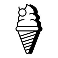 Ice cream cone icon, editable vector