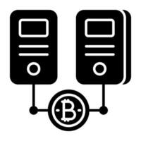 Creative design icon of bitcoin server vector