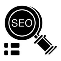 editable diseño icono de seo análisis vector