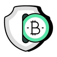 Perfecto diseño icono de bitcoin seguridad vector