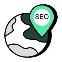 Editable design icon of seo location vector