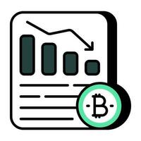 un creativo diseño icono de bitcoin documento vector