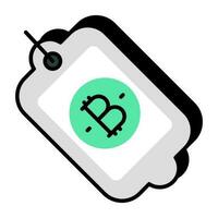 An icon design of bitcoin tag vector