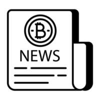 Perfect design icon of bitcoin newspaper vector