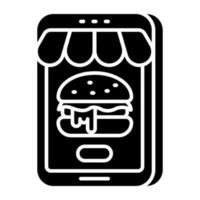 An icon design of mobile food order vector