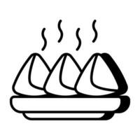 A yummy icon of hot samosa vector